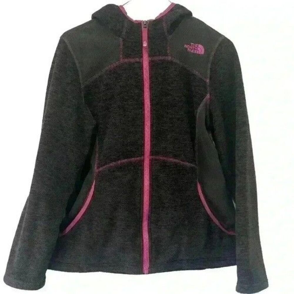 The North Face Girls Black Purple Hooded Jacket Size Large 14/16